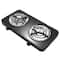 MegaChef Matte Black Electric Portable Lightweight Dual Coil Burner Cooktop Buffet Range
